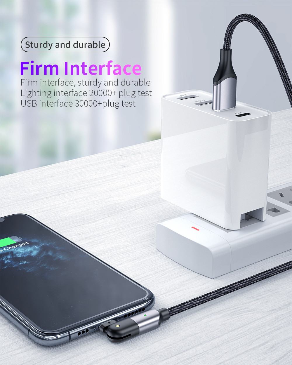 Rotating Elbow Phone Fast Charging Charger Tinned Copper QC3.0
