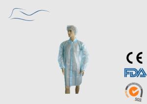 China Elastic Wrist PP Lab Smock Coat Light Blue Color No Pockets 120 * 140CM wholesale