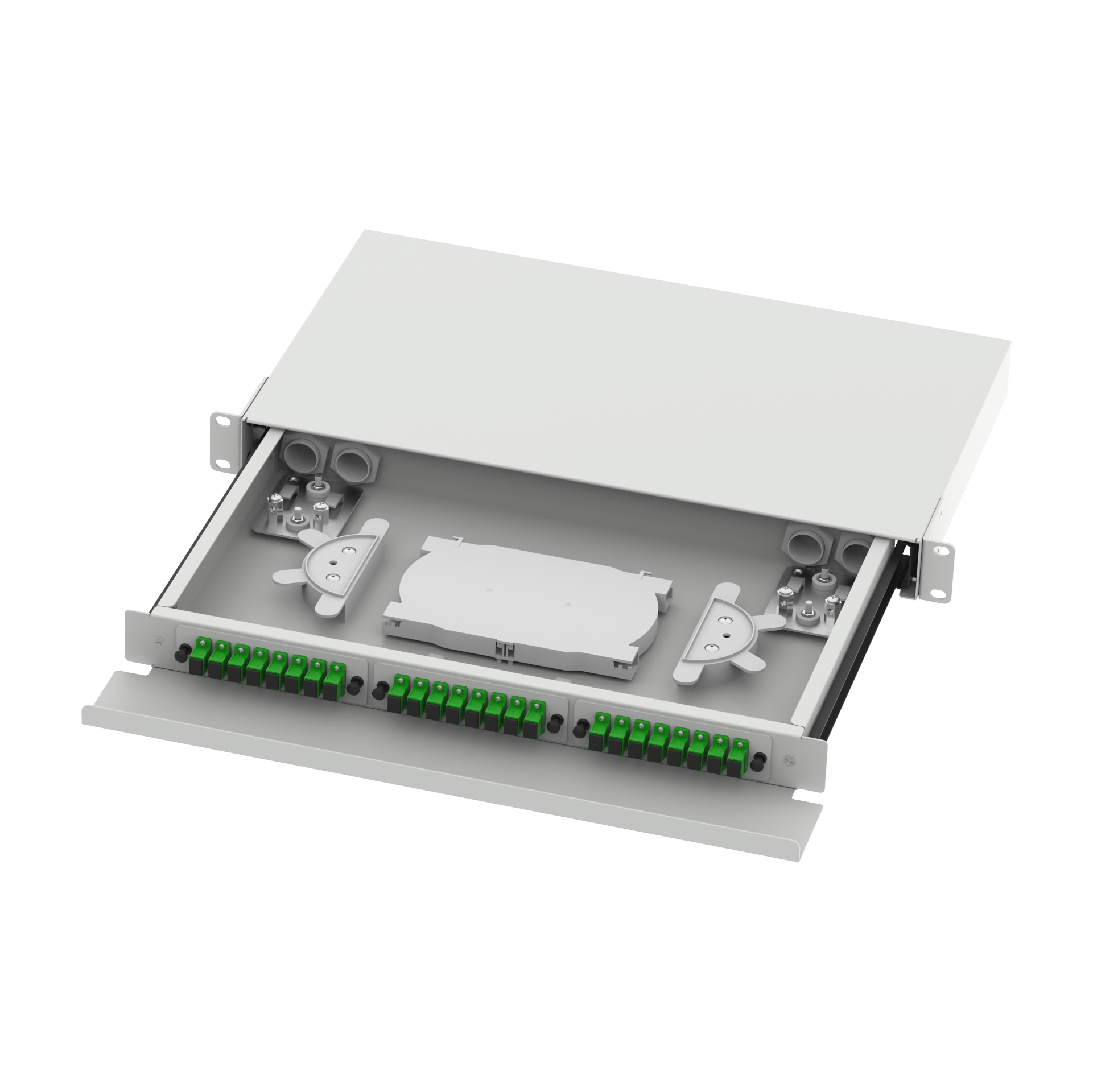 SC Type 1U 24 Port Optic Fiber Distribution Patchpanel for FTTX White and ' Choice