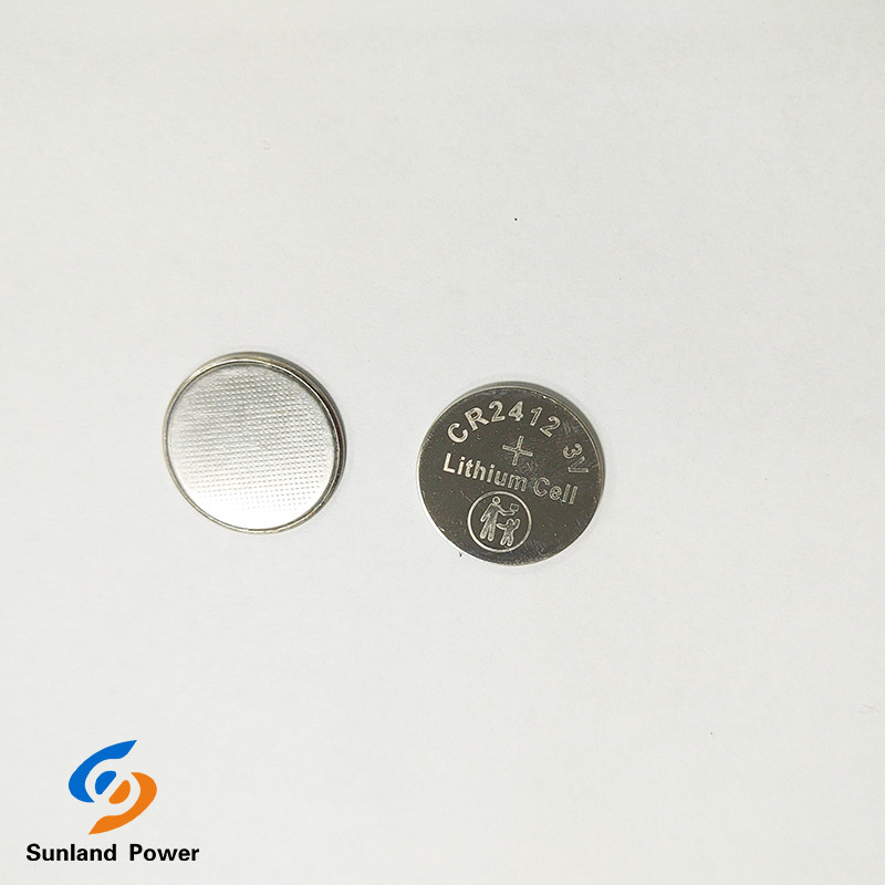 Ultra Thin CR2412 3.0V 100mA LiMnO2 Lithium Coin Cell Battery For Car Key Remote Control