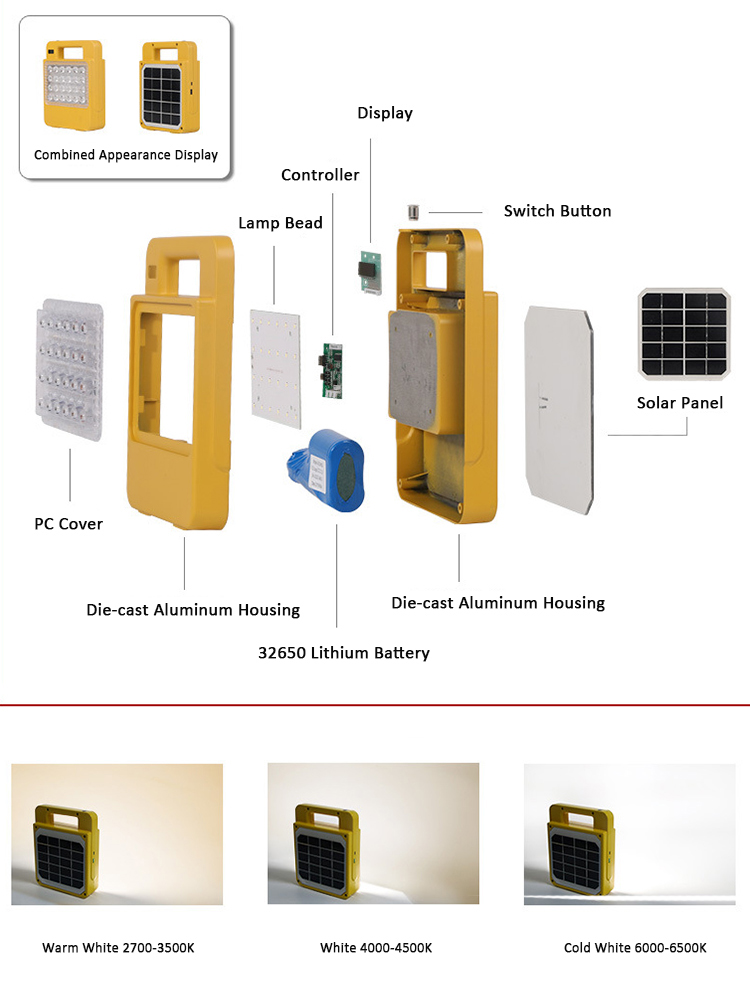 Aluminum Portable Rechargeable Flood Light , 30w 50w Emergency LED Flood Lights