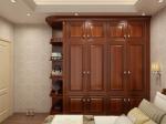 Red Oak Walnut Modern Bedroom Wardrobe Beautiful Wooden Storage Wardrobe