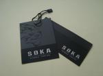 Printed Paper Hang Tags For Clothing Line Plastic Seal Tag UV Coating Silver