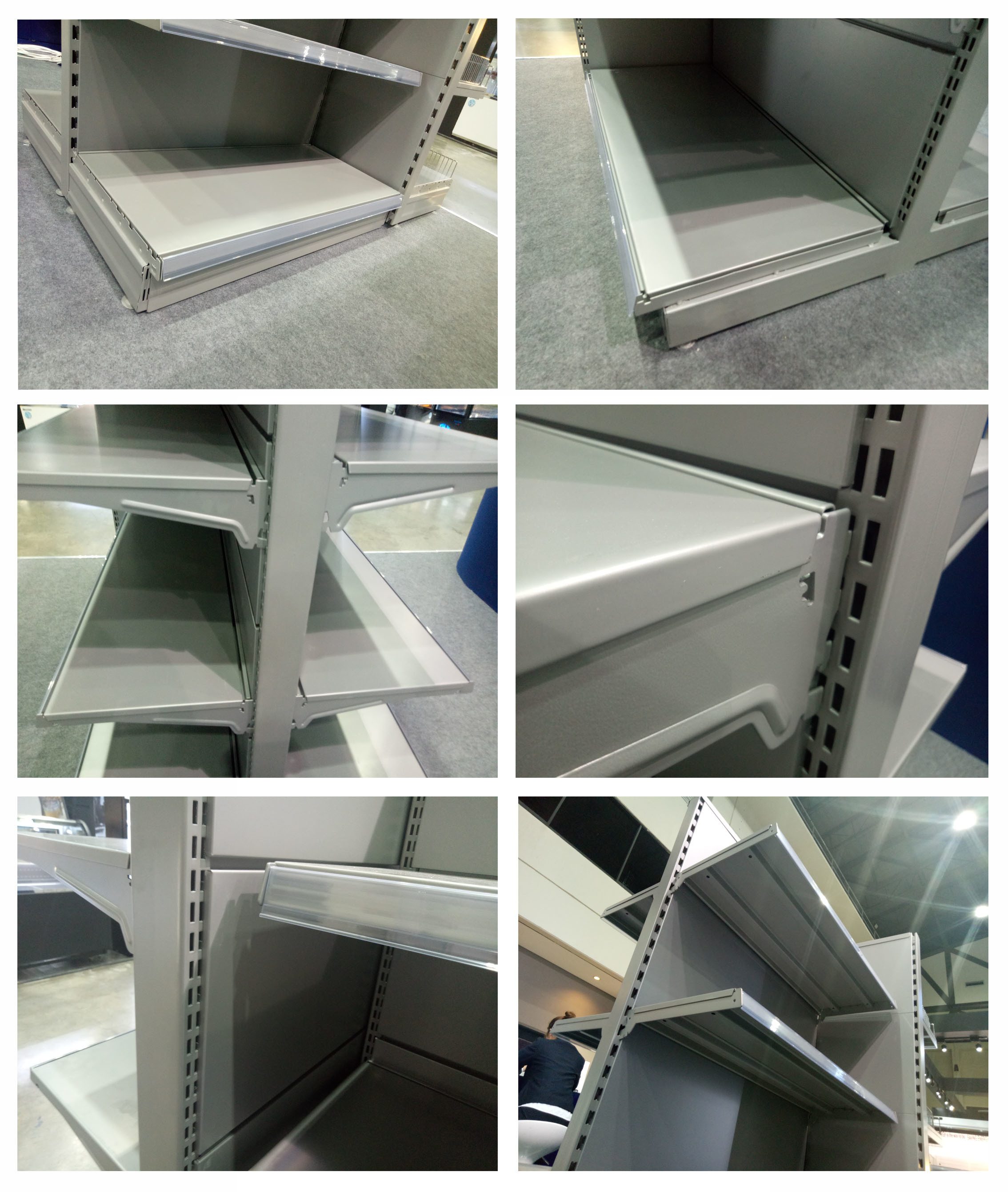 Powder Coating Supermarket Display Shelving Anti Corrosion Easy To Install