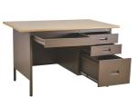 4 Drawer Base Stainless Steel Computer Desk , Wooden Desktop Office Computer