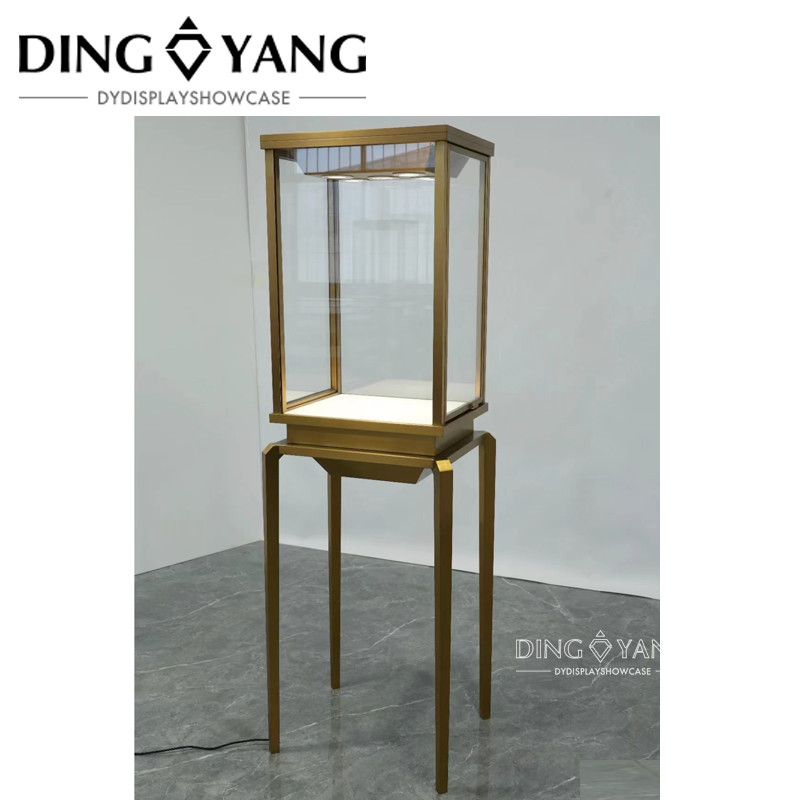 Custom Transparent Tempered Glass Jewellery Display Cabinet Beautiful Firm Structure
