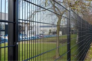 China OEM 3D Triangle V Mesh Fencing Panels Powder Coated Gray Color wholesale