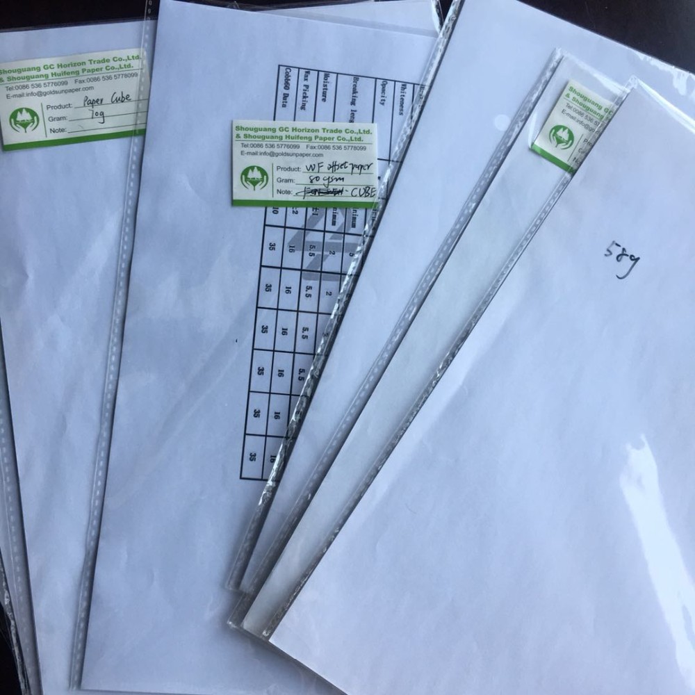 Uncoated Woodfree Offset Paper for Printing Wood Pulp Material Accepted in Production