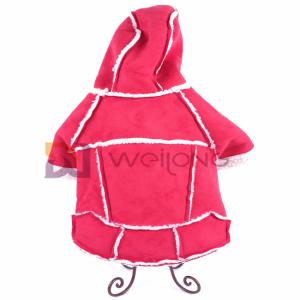 China Warm Imitate Leather Pet Clothing Autumn Raw Edge Cute Pet Hoodie wholesale