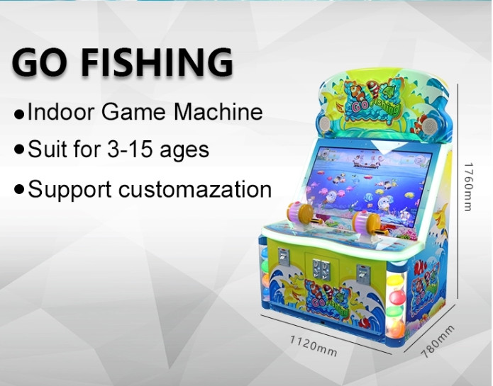 Two Players Fishing Game Machine With Colorful LED Lights Wood + Acrylic Material