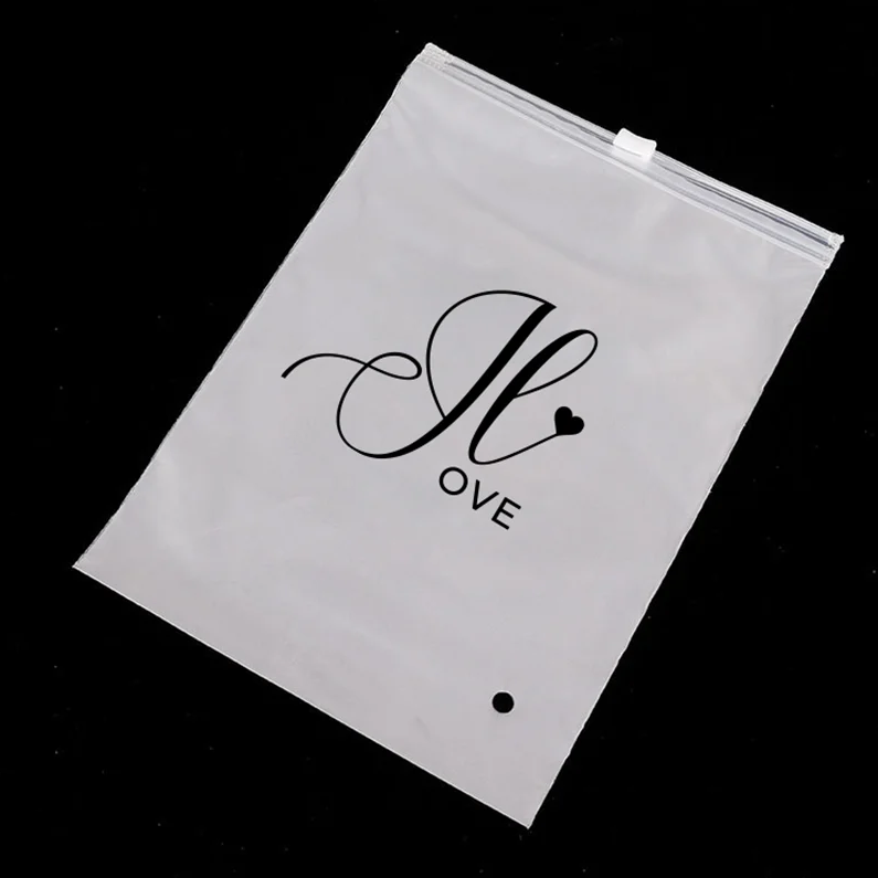 Eco-friendly Custom Printing Plastic Packaging Transparent PE Frosted Zipper Bag