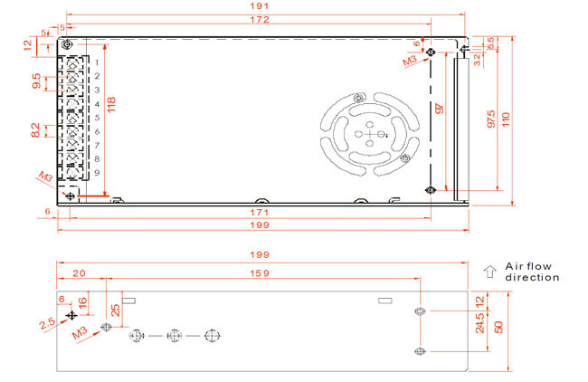 300W High Power LED Power Supply Cooling By Free Air Convection For LED Lighting