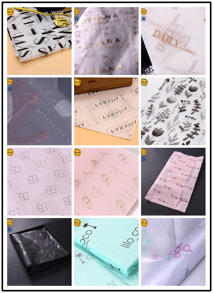 Custom Logo Printing 17gsm Tissue Paper For Cosmetic Brand E-Commerce Packaging