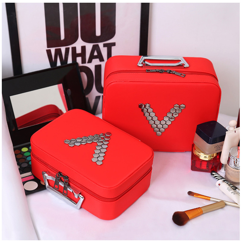 Mirror Ladies Cosmetics Storage PU Makeup Bag Case