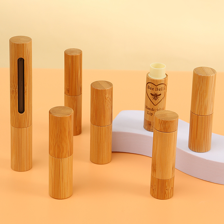 3g 5g Lip Balm Container Round Bamboo Lipbalm Packaging Tubes for Sustainable and Environmentally Friendly Beauty