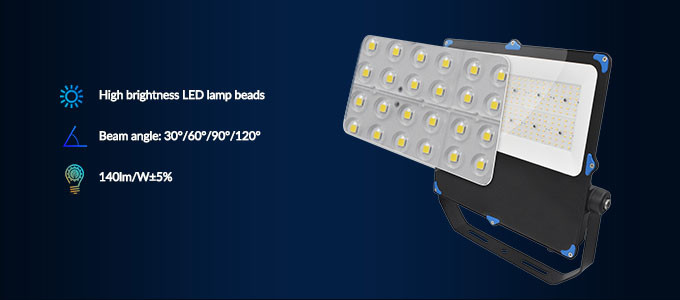 100W Outdoor LED Flood Lights Adjustable Mount 50w Led Floodlight For Gas Station