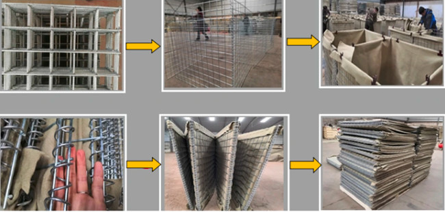 Explosion Proof Protection Wall Hesco Bastion Barrier 5.0mm Dia Welded Gabion Box