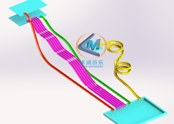 Outdoor Aqua Park Adults High Speed Slide High Durability 400-700cbm/Hour Water Flow