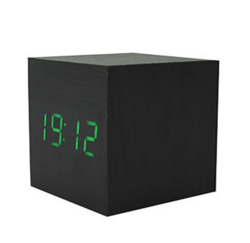 Promotional Electronic wooden led alarm clock wood logo customized