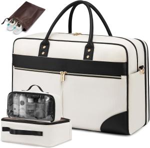China Large Beige Carry On Overnight Duffle Airplane Approved Travel Bag with Laptop Compartment wholesale