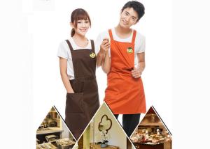 China Custom Personalised Kitchen Cooking Aprons Colorful Embroidery With Twill Fabric wholesale