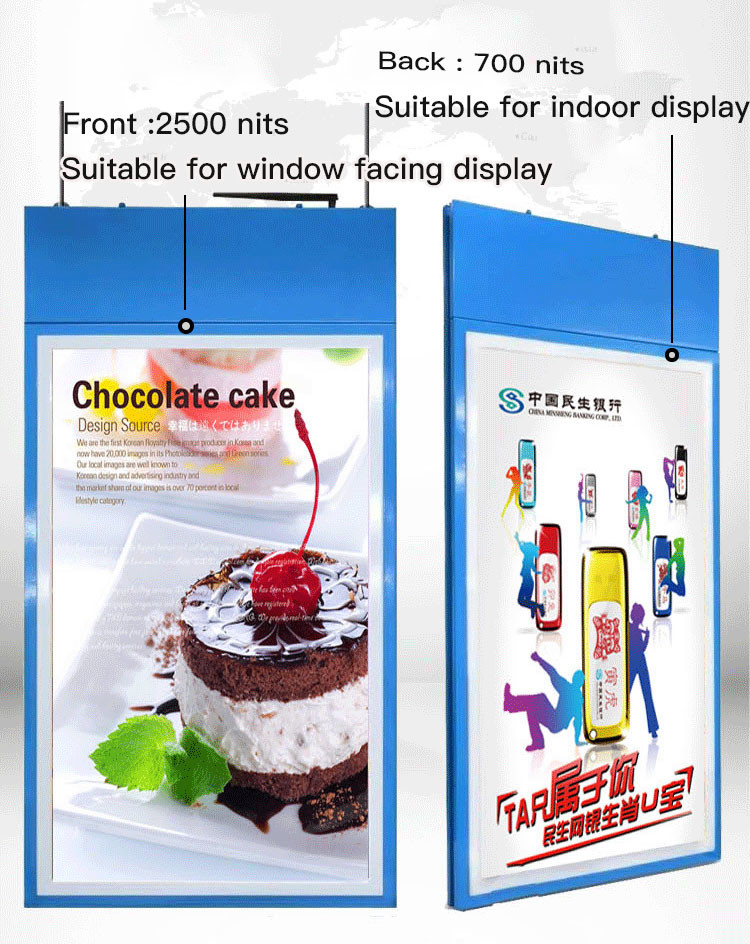 High Brightness Window Facing Display Single Double Side Ultra Thin 43 49 55 LCD Advertising Display