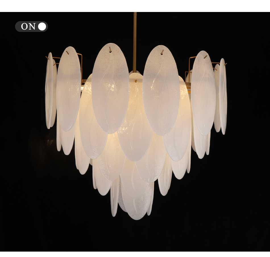 Modern chandeliers for living room glass round art décor leaf chandelier(WH-MI-320)