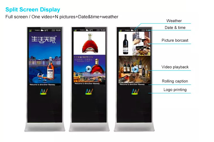 55 Inch Interactive Touch Screen Kiosk Standing Computer Kiosk
