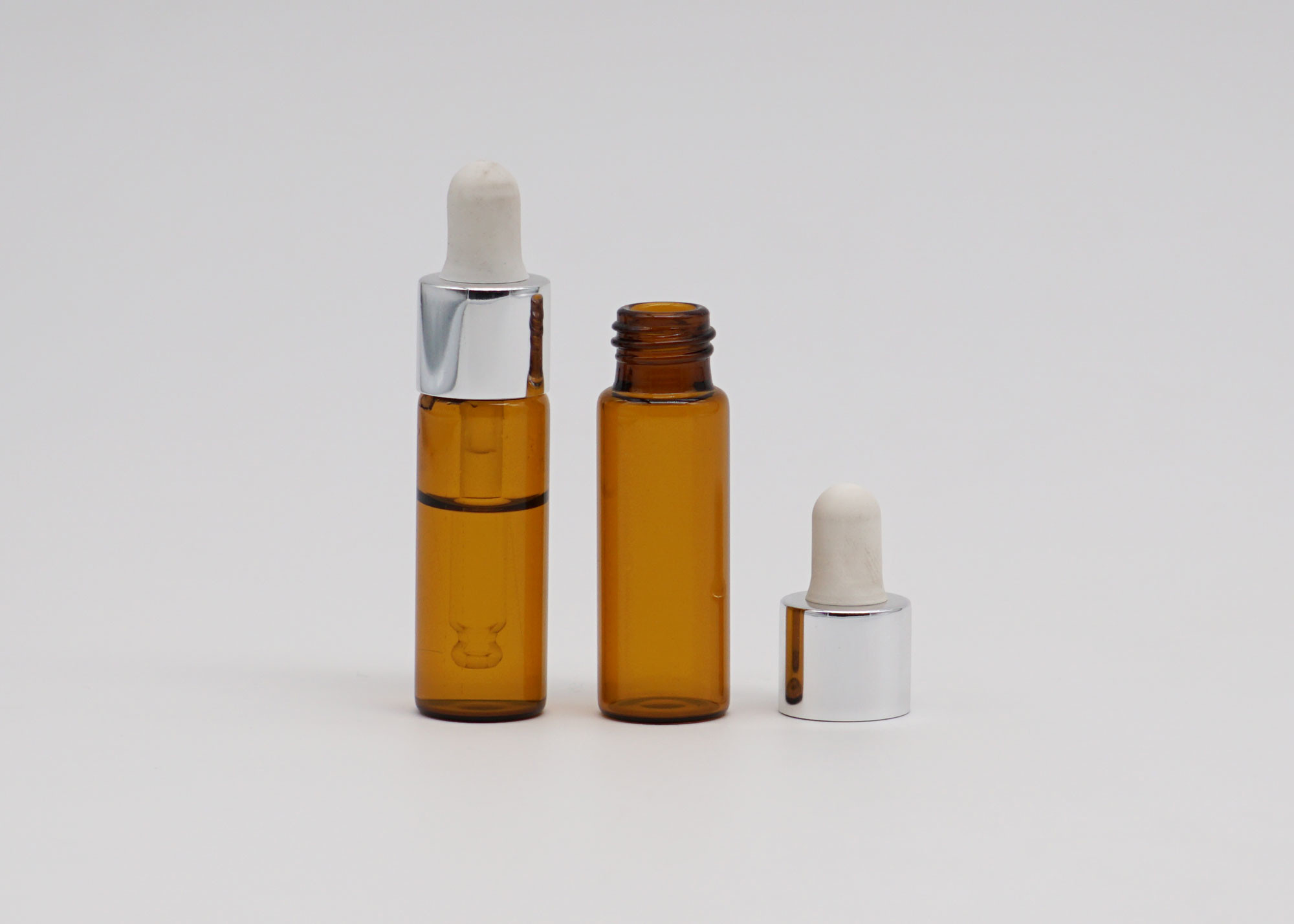 2ml Mini Amber Glass Tincture Essential Oil Dropper Bottle