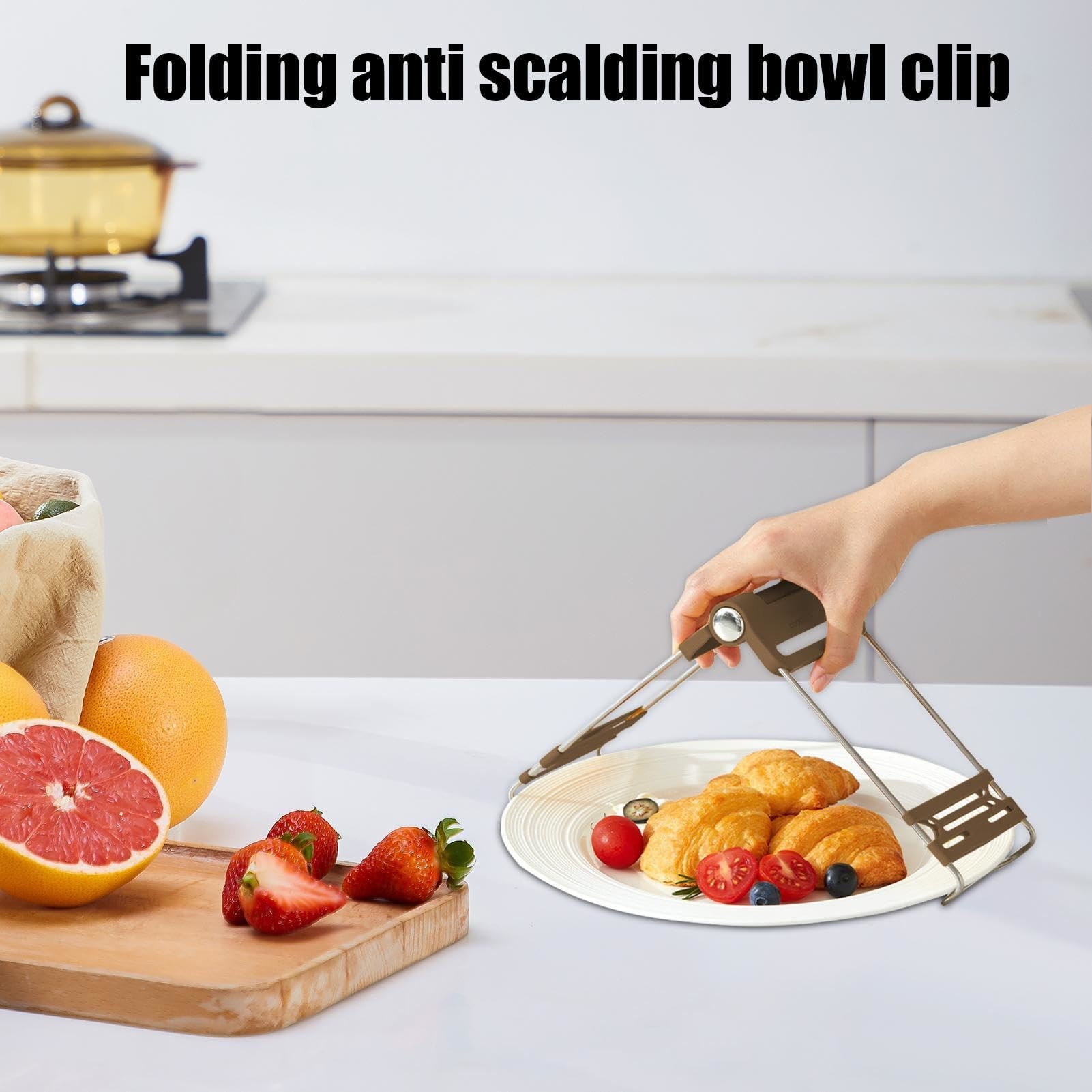Hot Plate Gripper Kitchen Hot Dish Bowl Plate Clip Anti Scalding Dish Plate Tongs for Microwave Toaster Oven Steamer Air Fryer Pans
