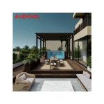 Wood plastic board coffee color above ground luxury swimming pools for holiday
