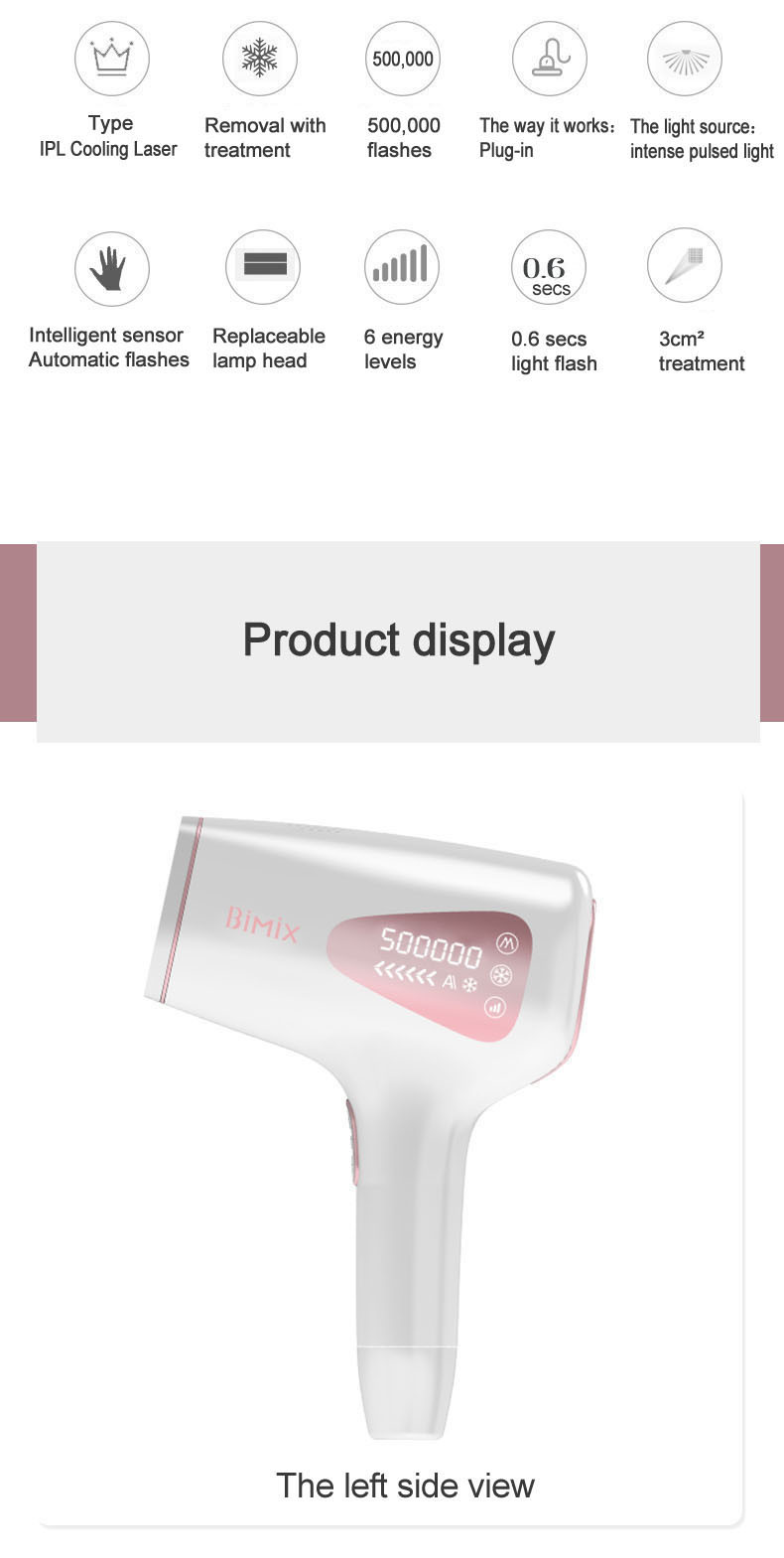 Double Lamp Heads Ice Compress Ipl Hair Removal Epilator
