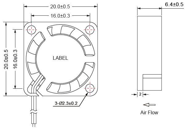 OEM ODM Plastic Brushless DC Motor Fan 20x20x6mm For PM2.5 Analyzer