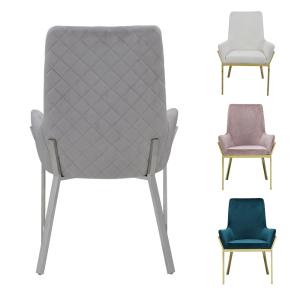 China NO Folded OEM Velvet Dining Room Chairs Stainless Steel Metal Legs Dining Chairs wholesale
