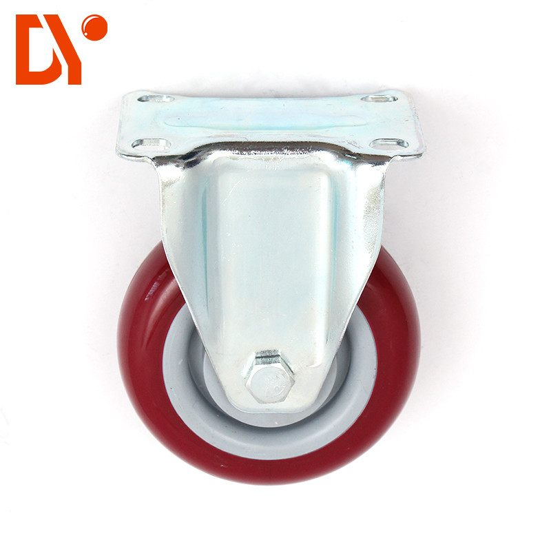 Red Color Industrial Caster Wheels 4 Inch Ball Bearing Large Loading Capacity