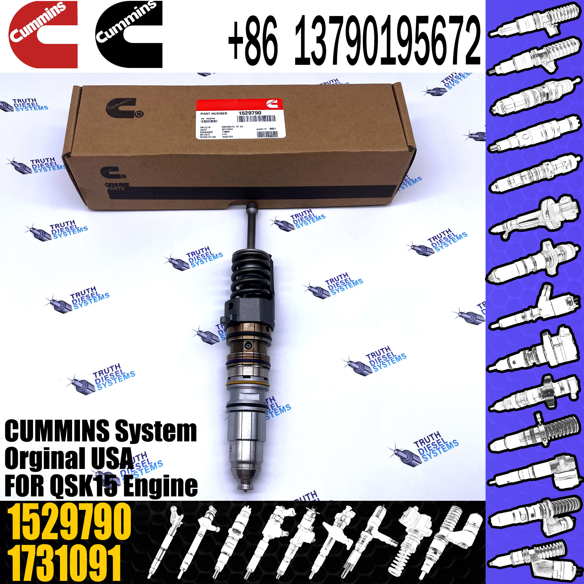 1464994 579251 Cummins Fuel Injector 1529790 1473430 1481827 1511696 1521978 1764364 579263 1499257