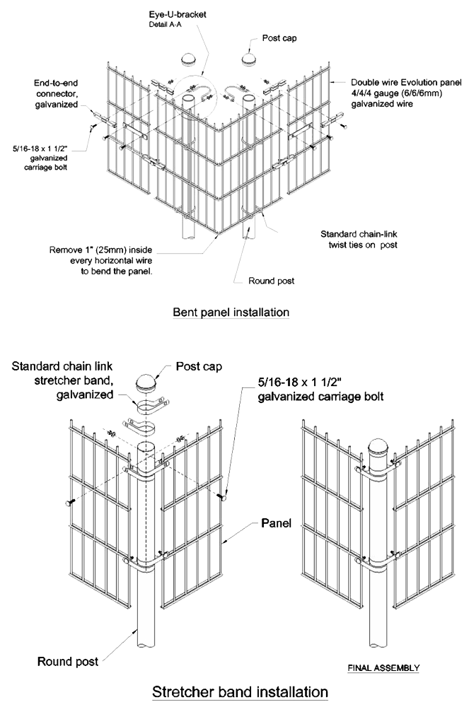 drawing of 868 mesh fence