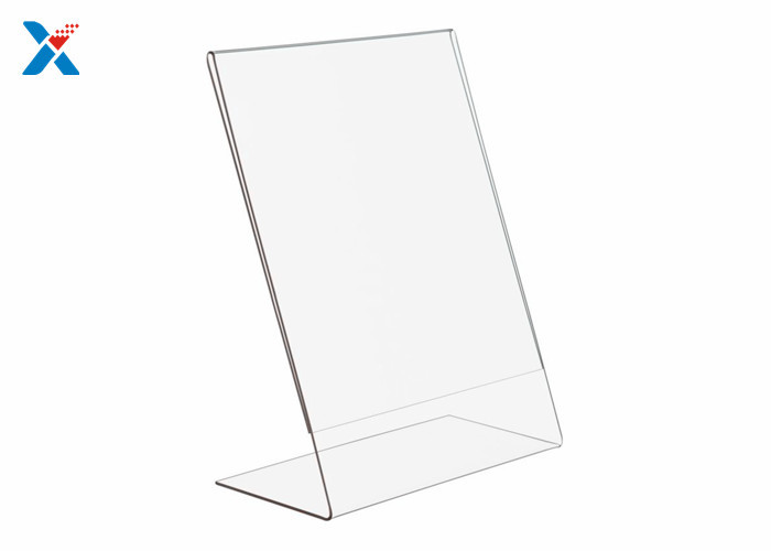Slant Back Acrylic Sign Holders Break Resistant Clear Custom Acrylic Menu Stand