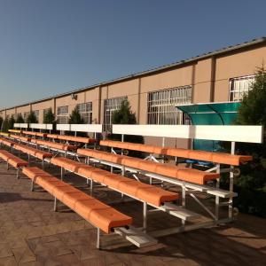 China Aluminum Playground Outdoor Metal Bleachers 4 Rows With Seats wholesale