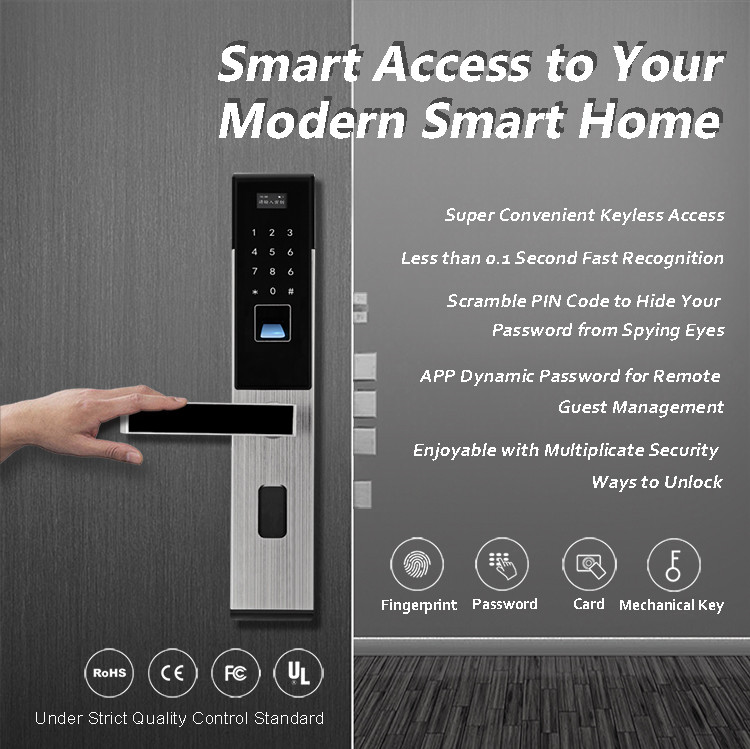 Password Electronic Front Door Lock , Intelligent Rfid Keyless Entry Locks