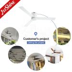 3 Natural Plywood Blades Flush Mount Decorative Ceiling Fan Without Light