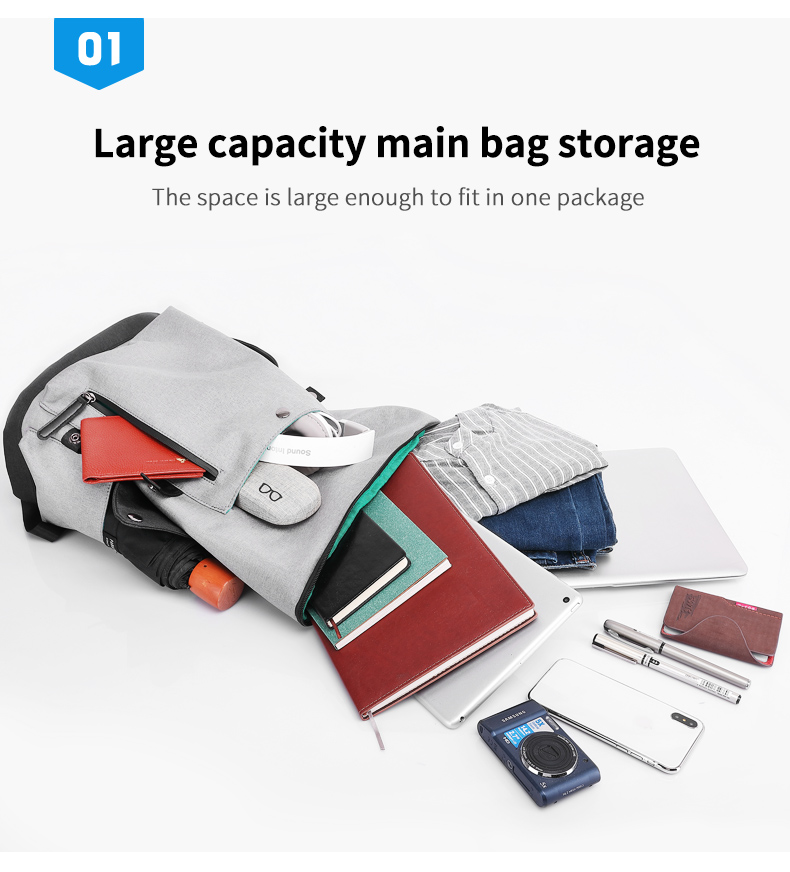 Factory wholesale high quality fashion waterproof USB trend mens school bags Laptop Backpack