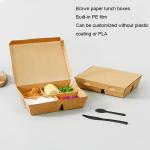 Disposable 5 Squares Wood Pulp Paper Lunch Box for Eco-friendly Fast Food