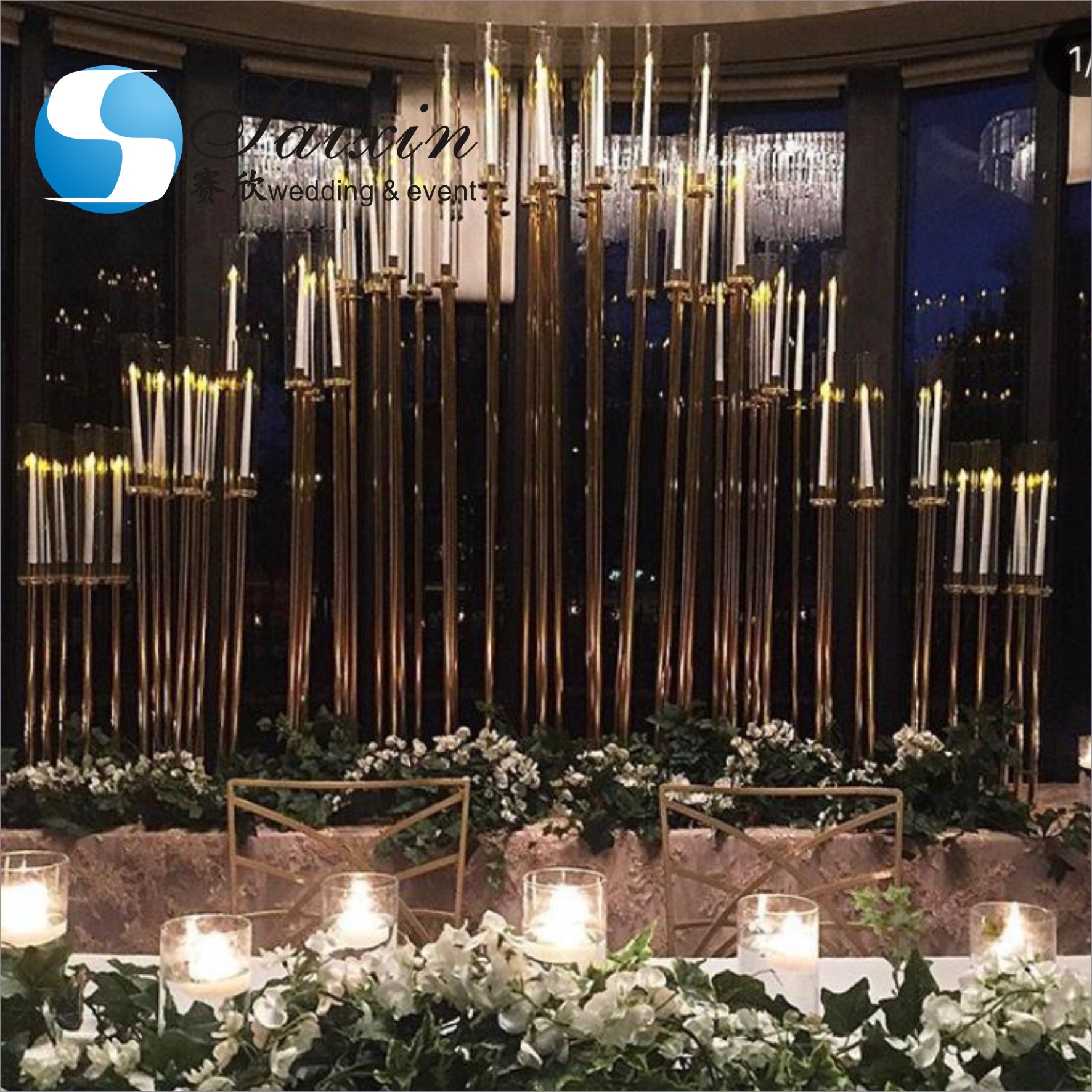 ZT-323L New wedding table centre piece crystal candelabra