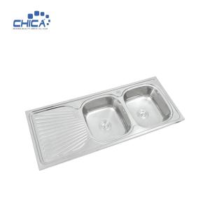 China CH10050E Stainless Steel Press Kitchen Sinks Double Bowl Kitchen Sink wholesale