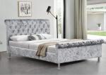 King Size Upholstered Bed With Crystal buttons