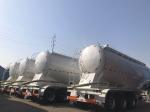 White Tractor Trailer Truck 3 Axle 50m3 Bulk Cement Tanker Trailer For Cement