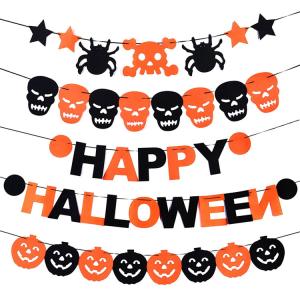 China Home Decoration Felt Flag Banner Happy Halloween Party wholesale