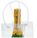 Transparent PVC Plastic Bag , Customized PVC Tote Bag For Red Wine Packing