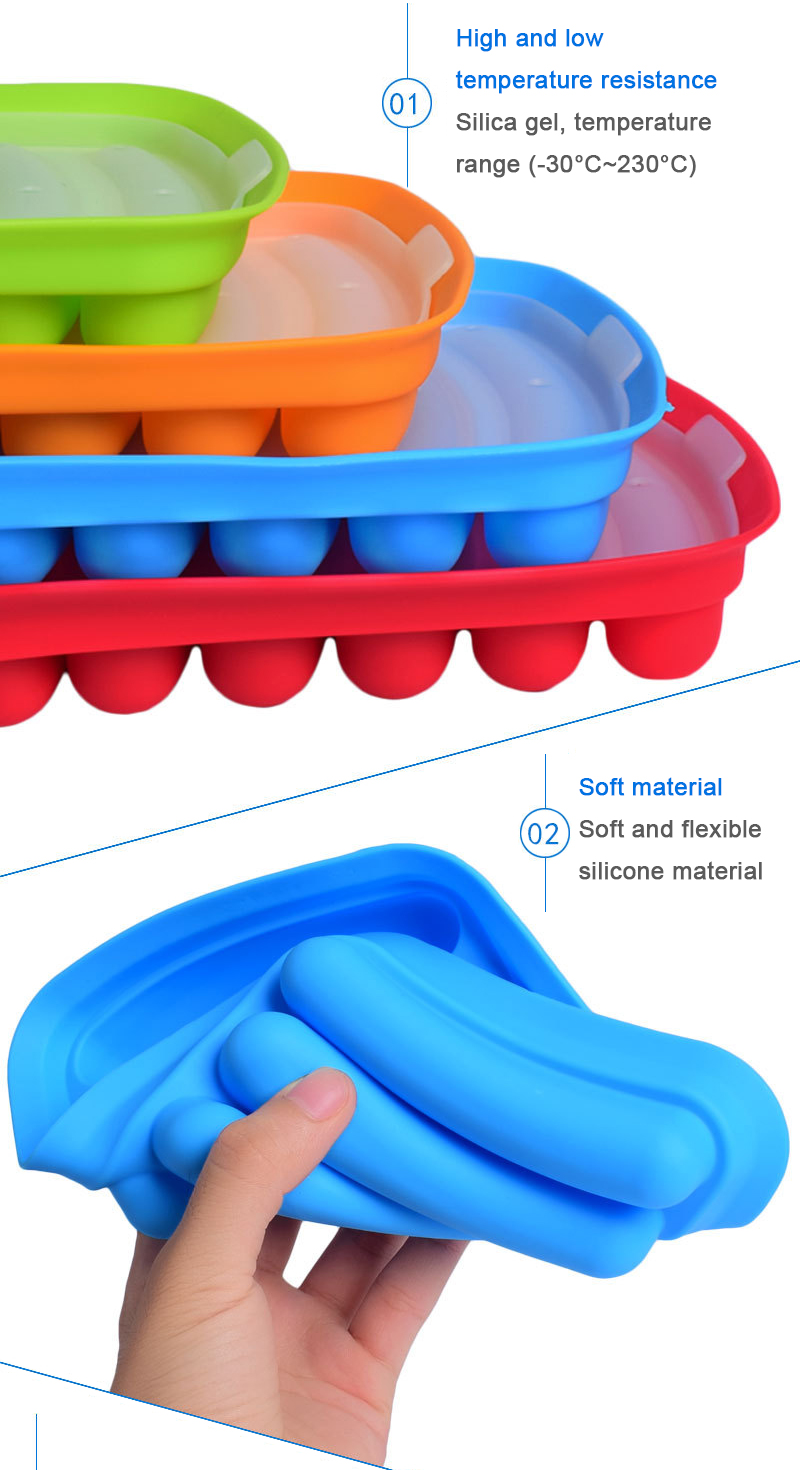 Meat sausage ham box silicone 6 hot dog box homemade DIY sausage mold baby food supplement cake baking mold